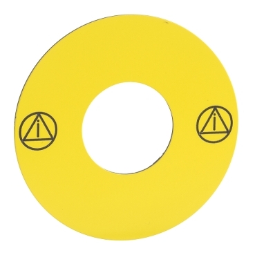 Schneider Electric XB6 Circular legend, blank, yellow, 45mm dia.